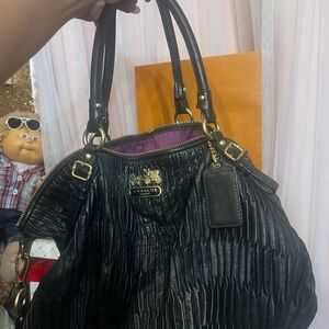 Coach Black Leather Shoulder Bag